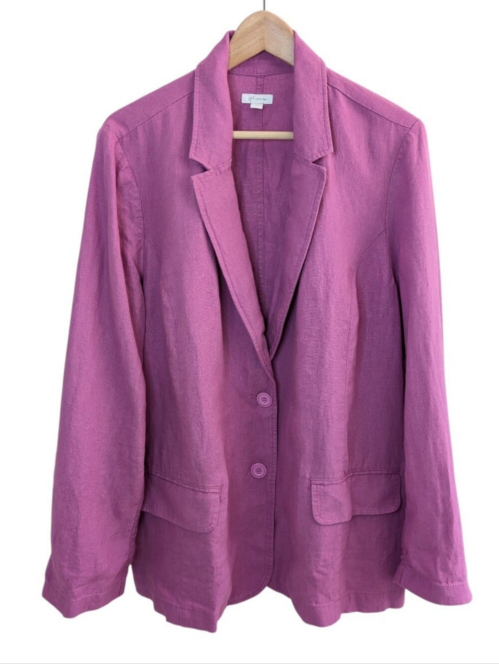 J Jill Love Linen 2 Button Blazer Wild Orchid Large